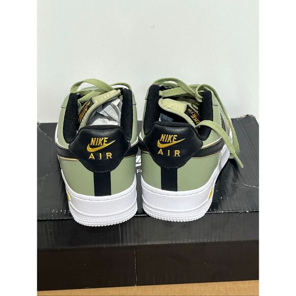 Nike Women's Olive Green Black Air Force 1 Double Swoosh Sneaker Shoes Size 8 - Picture 8 of 9